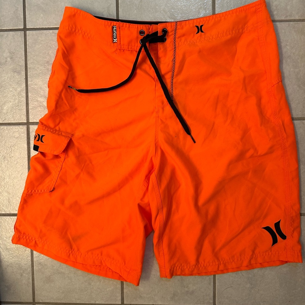 Hurley Orange Board Shorts Quick-Drying Swimwear